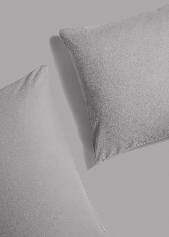 Grey Brushed Cotton Housewife Pillowcases