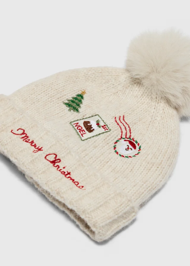 Baby Oatmeal Christmas Beanie (0-24mths)