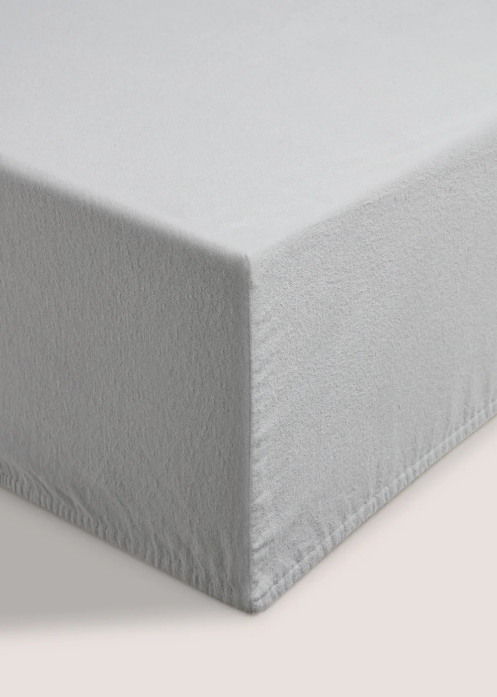 Grey Brushed Cotton Fitted Sheet - Single Image 1