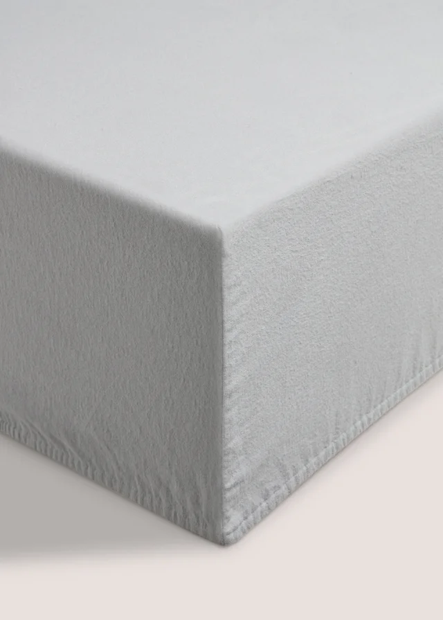Grey Brushed Cotton Fitted Sheet