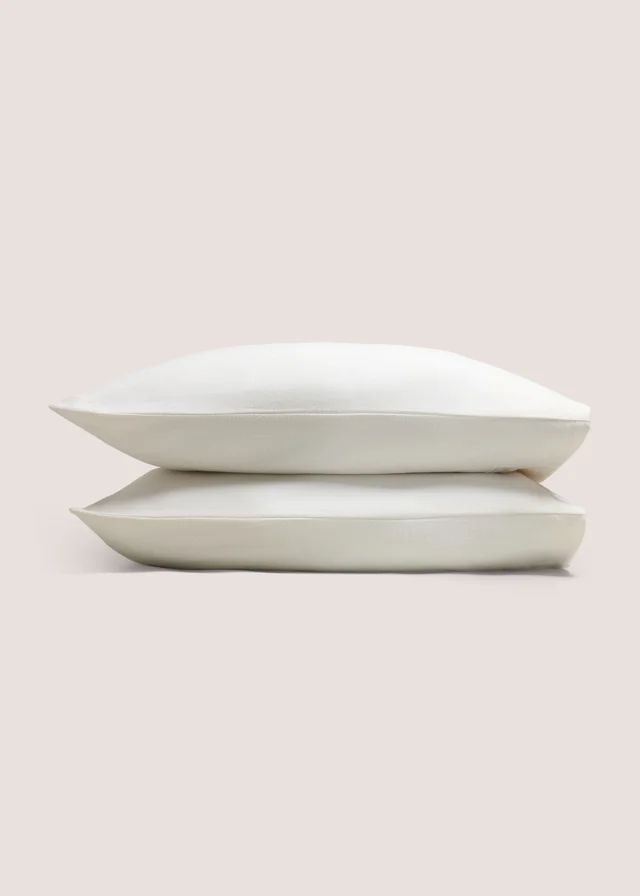 2 Pack Cream Brushed Cotton Housewife Pillowcases