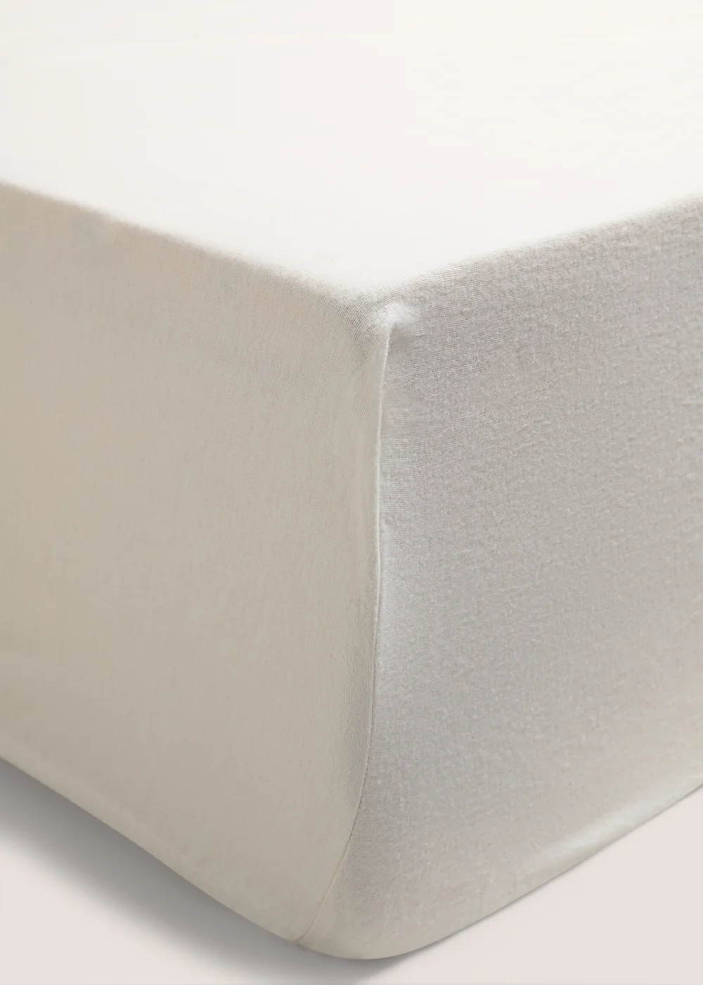 Cream Brushed Cotton Fitted Bed Sheet - Single Image 1