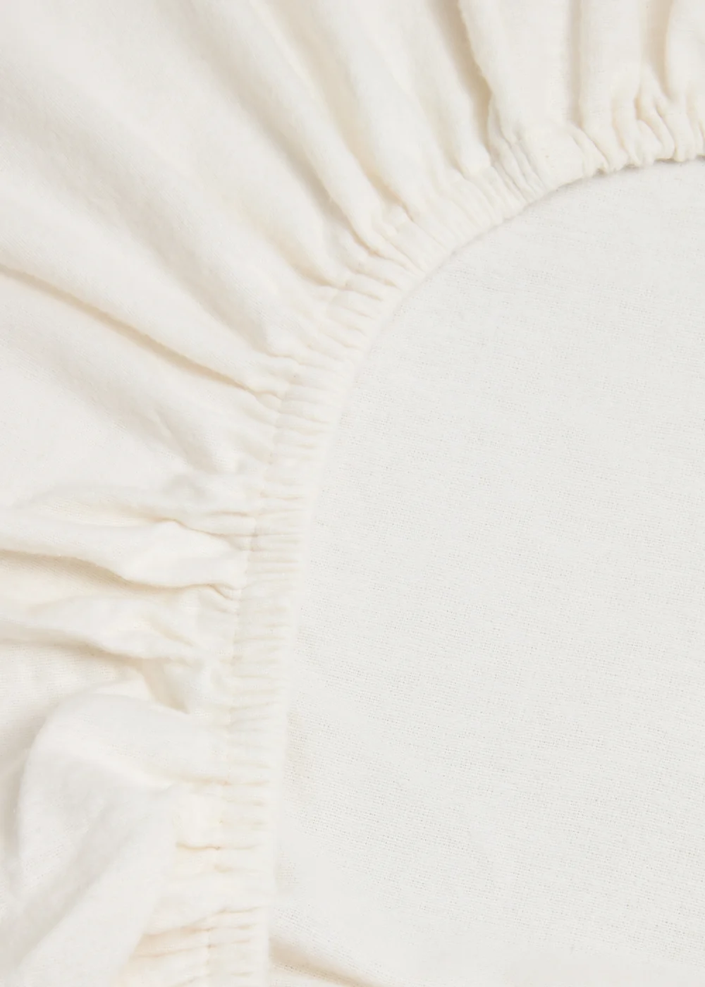 Cream Brushed Cotton Fitted Bed Sheet - Single Image 2