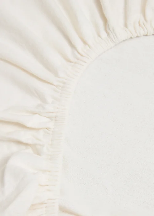 Cream Brushed Cotton Fitted Bed Sheet - Single Image 2