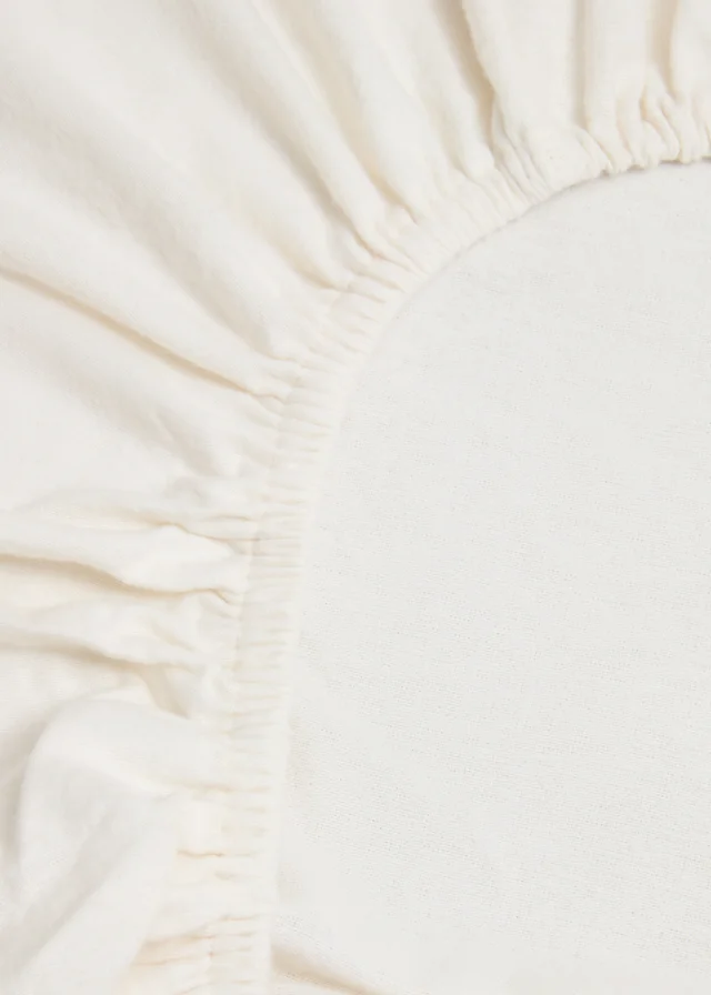 Cream Brushed Cotton Fitted Bed Sheet