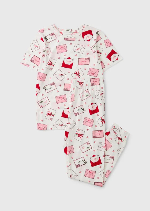 Ivory Letters Print Christmas Pyjamas