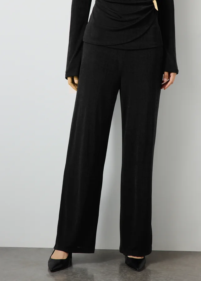 Black Wide Leg Co Ord Trousers