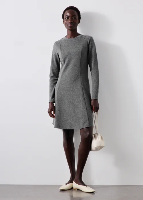 Grey Skater Mini Dress - 8 Image 4