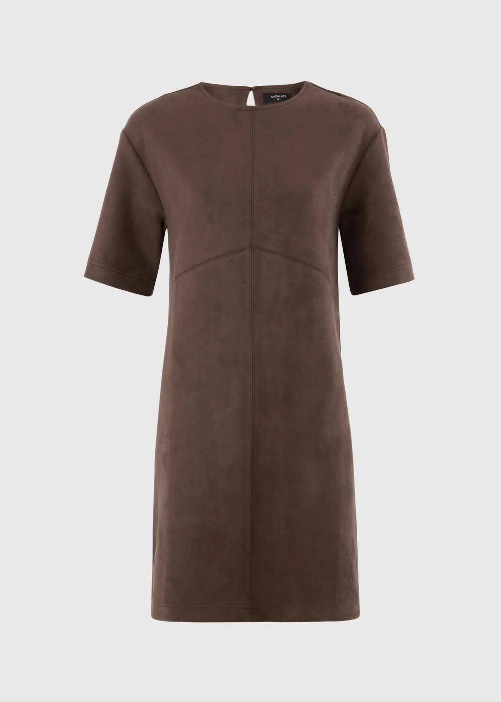 Chocolate Suedette Mini Shift Dress - 8 Image 1