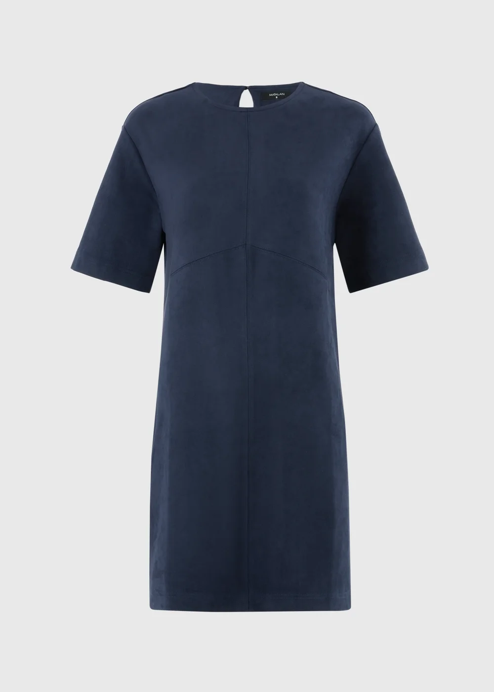 Navy Suedette Mini Shift Dress - 8 Image 3