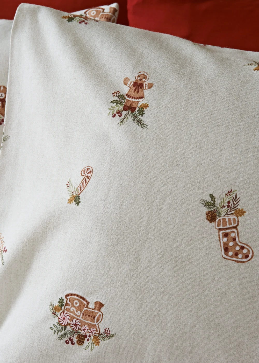 Cream Gingerbread Duvet Set - Single Image 2