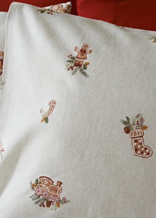 Cream Gingerbread Duvet Set - Single Image 2