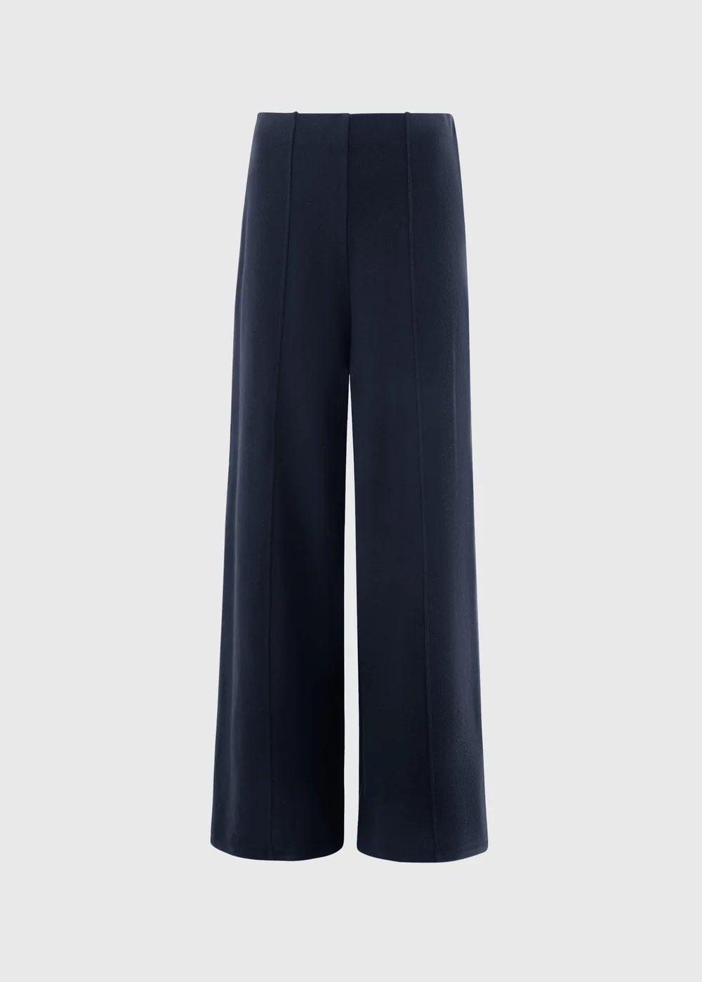 Navy Soft Touch Wide Leg Co Ord Trousers - 8/L29 Image 1