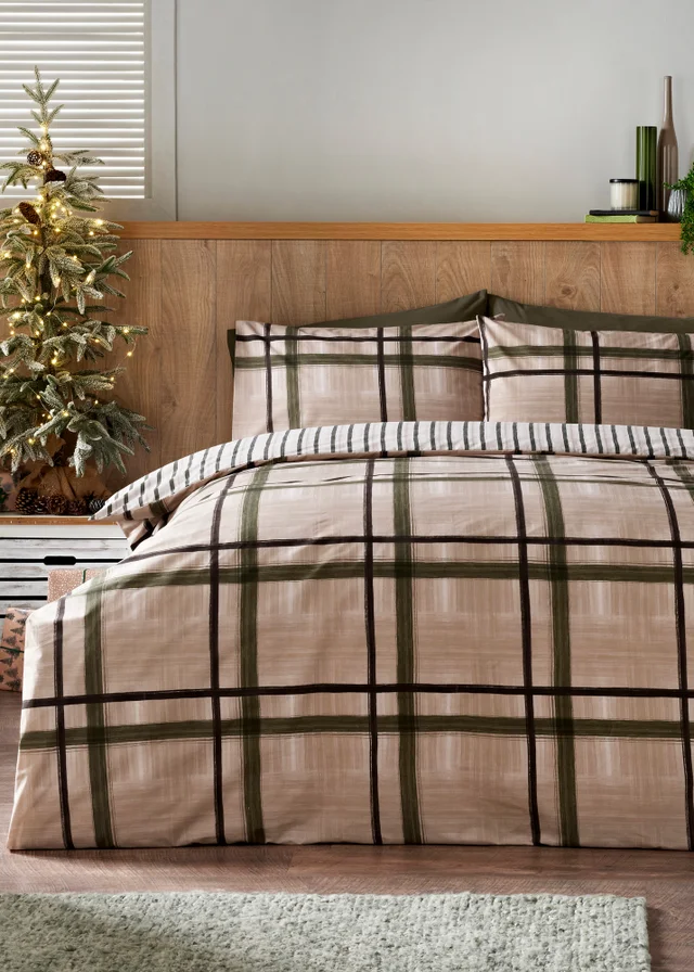 Green Check Duvet Set