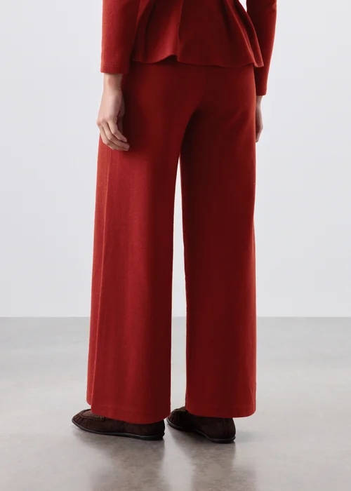 Burnt Red Soft Touch Wide Leg Co Ord Trousers - 14/L29 Image 2