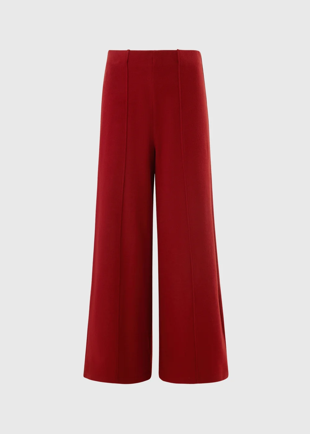 Burgundy Soft Touch Wide Leg Co Ord Trousers - 8/L29 Image 1