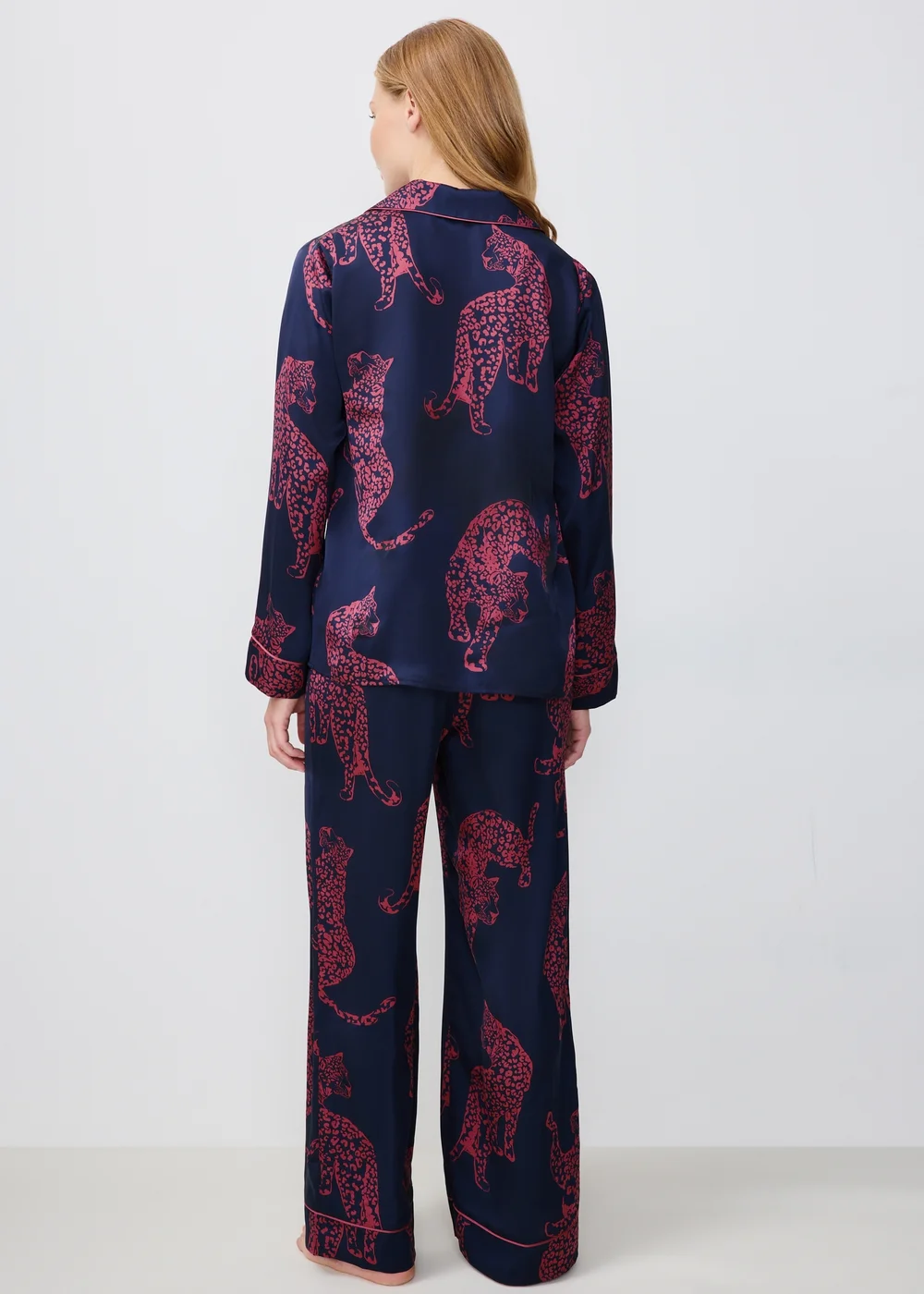 Navy & Red Animal Print Pyjama Set - 8 Image 2
