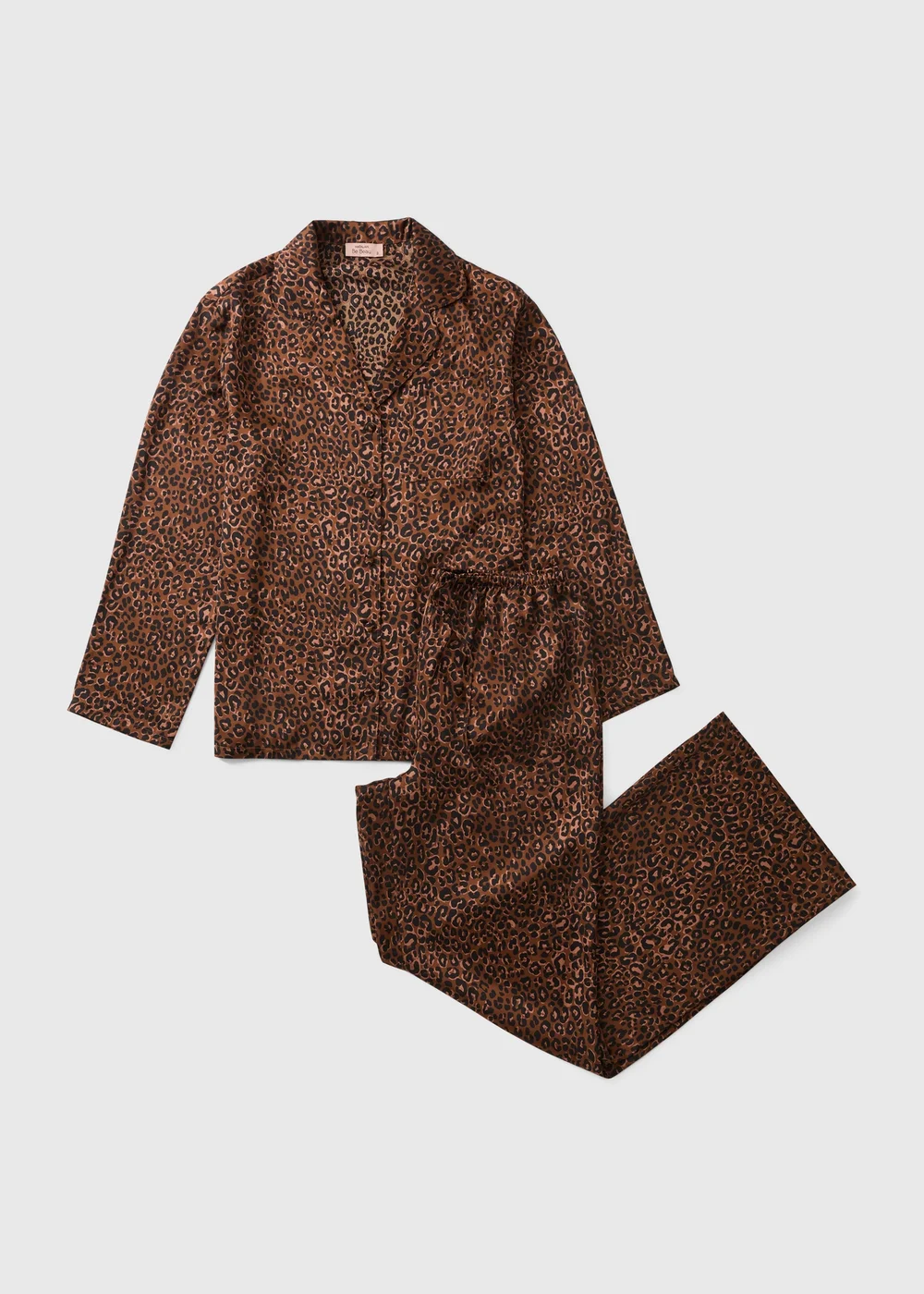 Brown Leopard Satin Pyjama Set - 8 Image 3