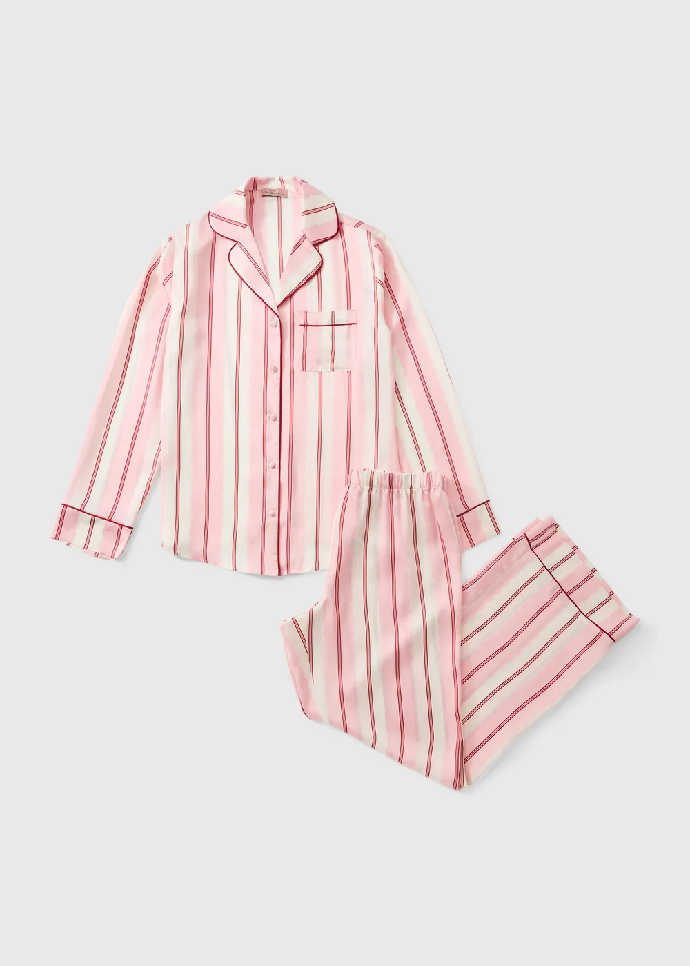 Pink Satin Striped Pyjamas - 8 Image 1