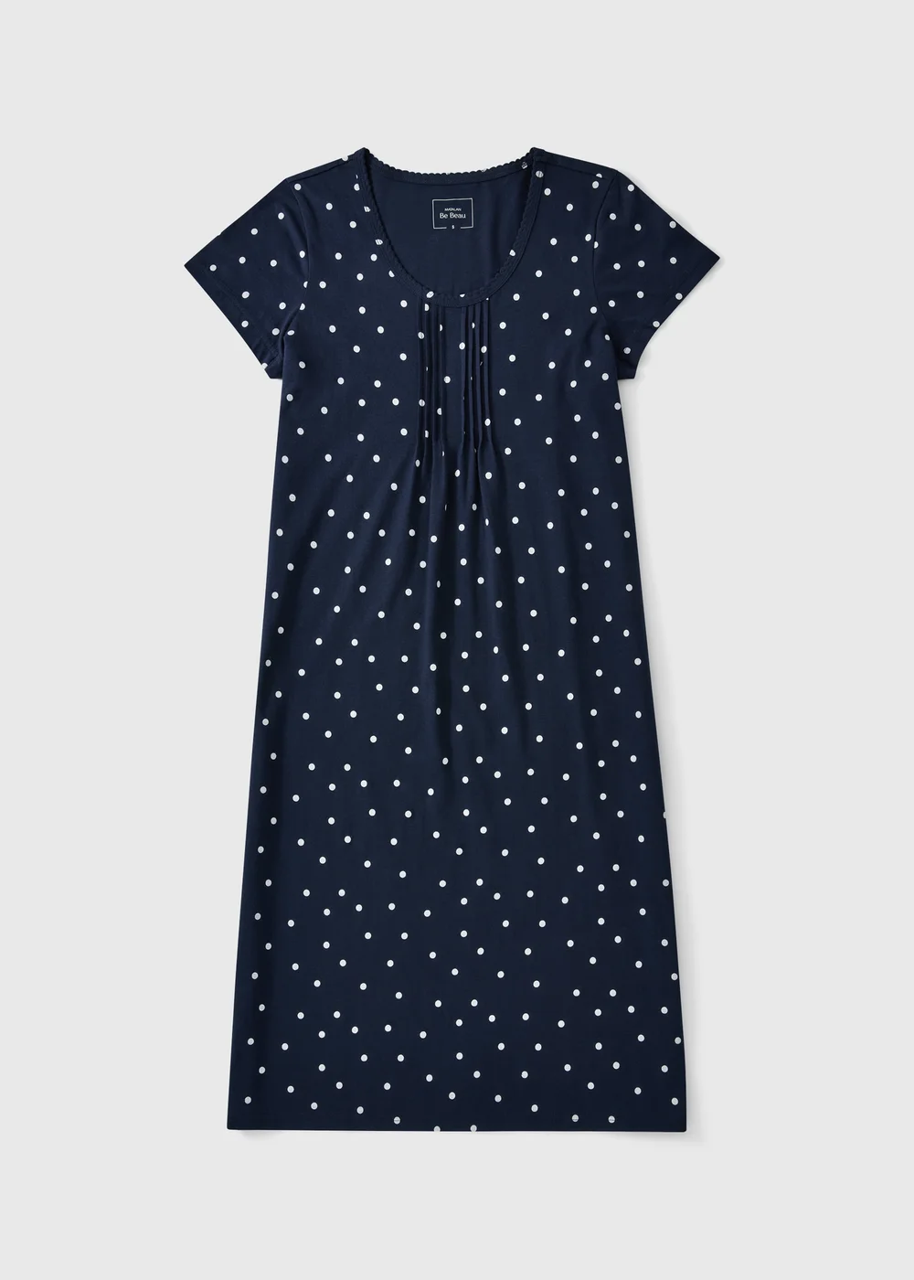 Navy Spot Long Line Nightie - XS Image 1