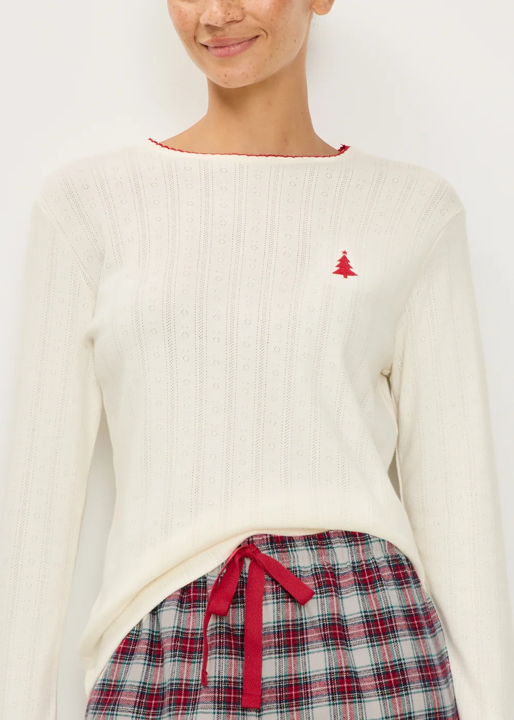 Cream Check Family Christmas Pyjamas - XL Image 3
