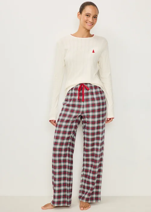 Cream Check Family Christmas Pyjamas - XL Image 1