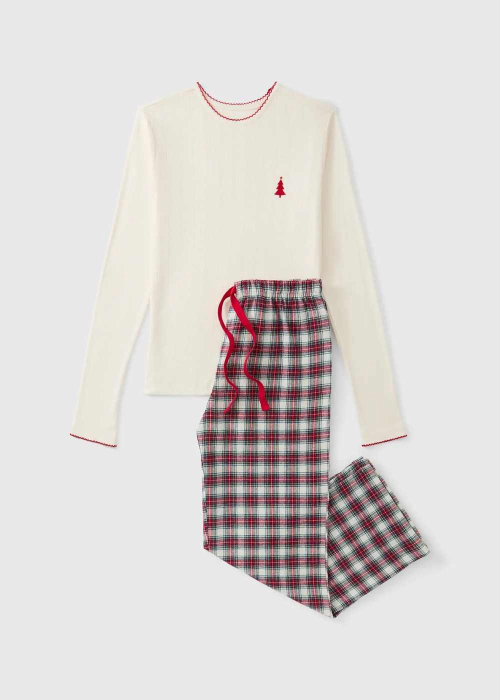 Cream Check Family Christmas Pyjamas - XL Image 4