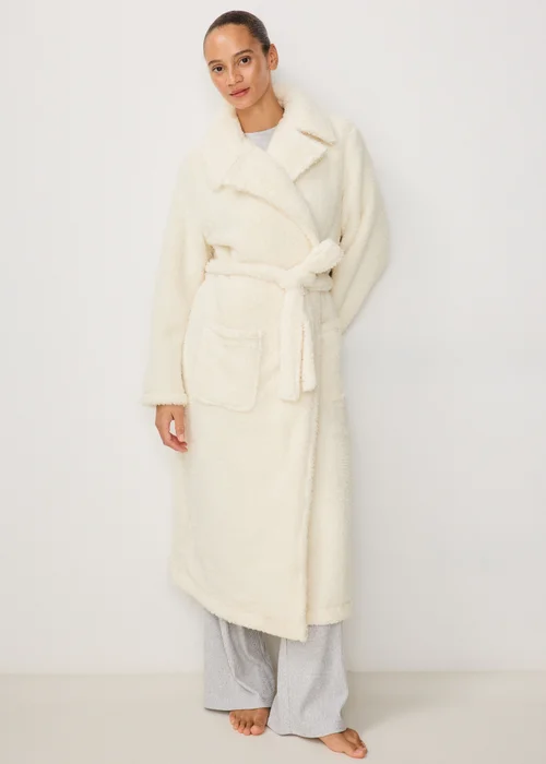 Cream Borg Dressing Gown - XS Image 1