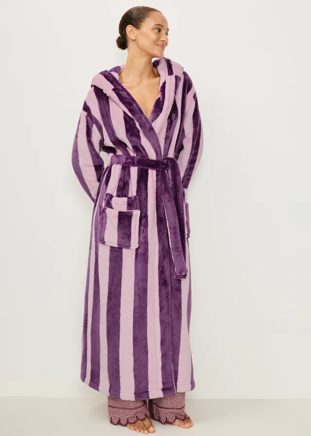 Burgundy Stripe Dressing Gown
