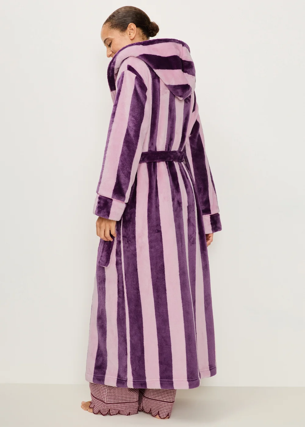 Burgundy Stripe Dressing Gown - XS Image 2