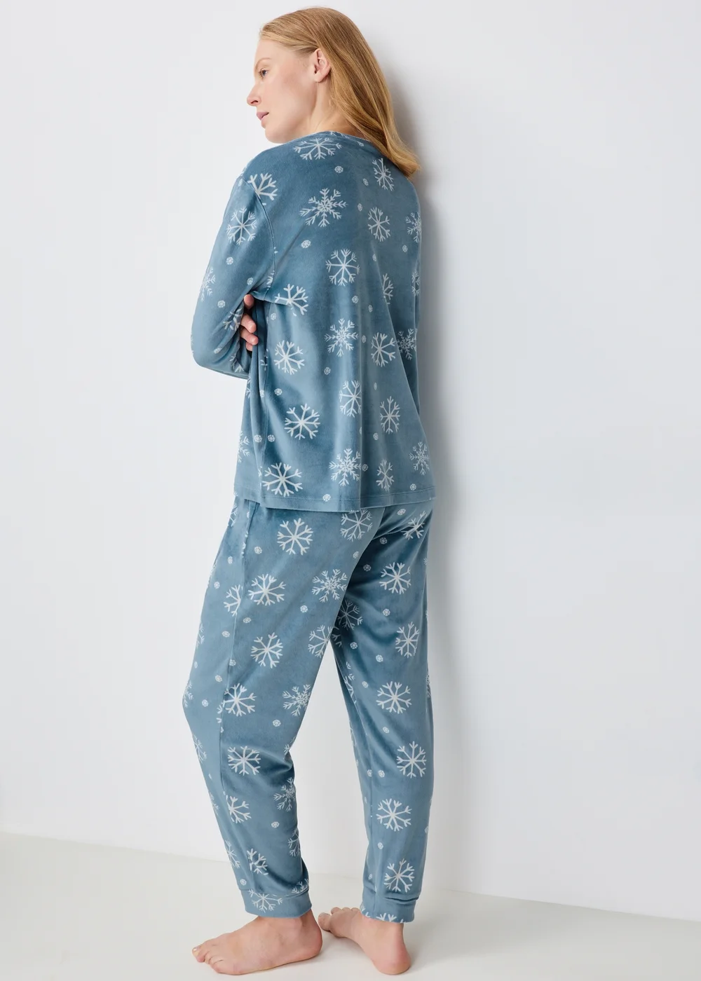 Blue Snowflake Fleece Bundle Pyjama Set - XS Image 2