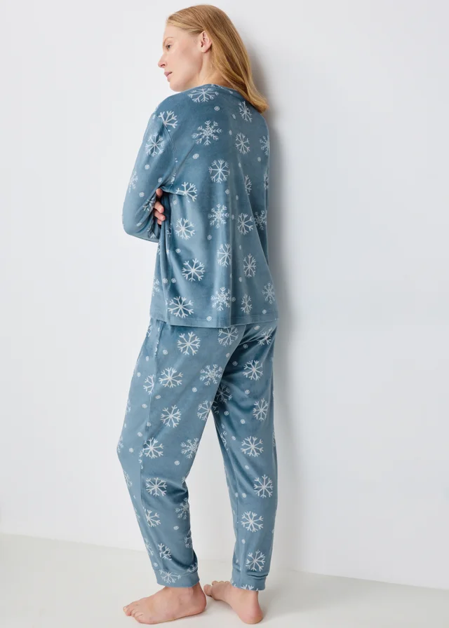 Blue Snowflake Fleece Bundle Pyjama Set