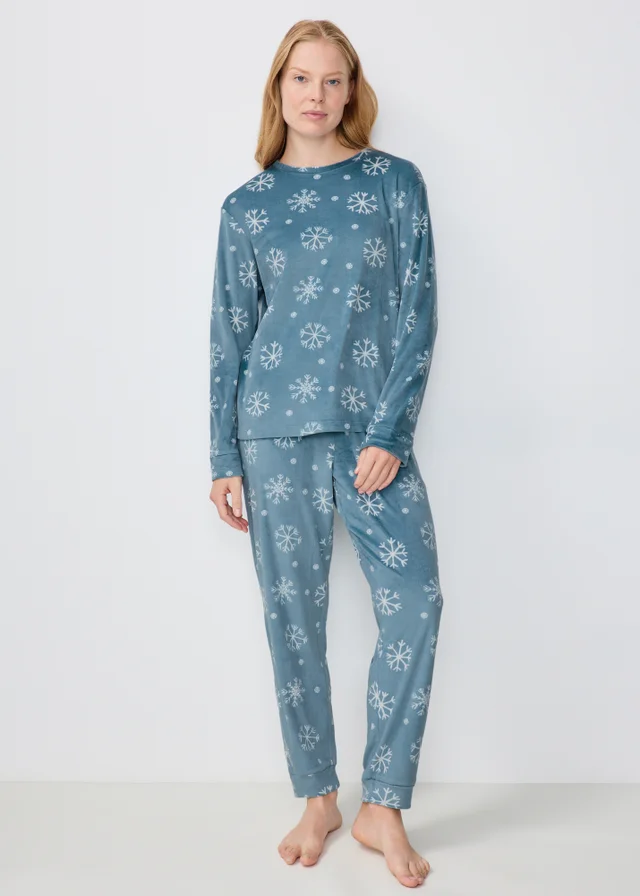 Blue Snowflake Fleece Bundle Pyjama Set