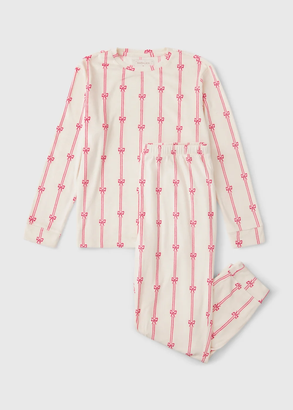 Cream Striped Fleece Pyjama Set - XS Image 4