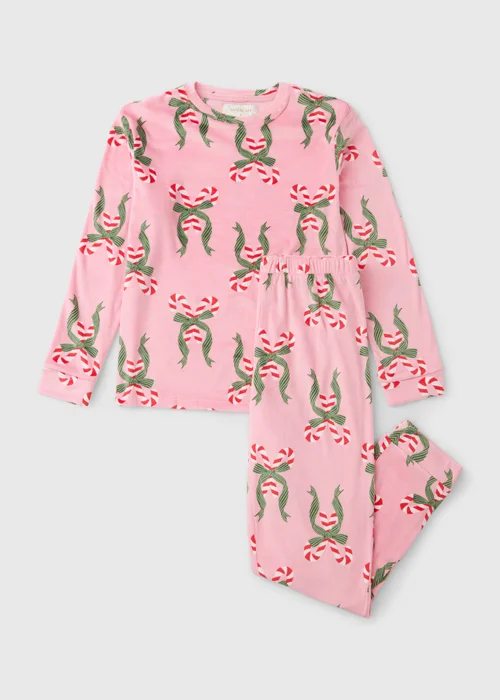 Pink Fleece Candy Cane Pyjama Set - XS Image 4