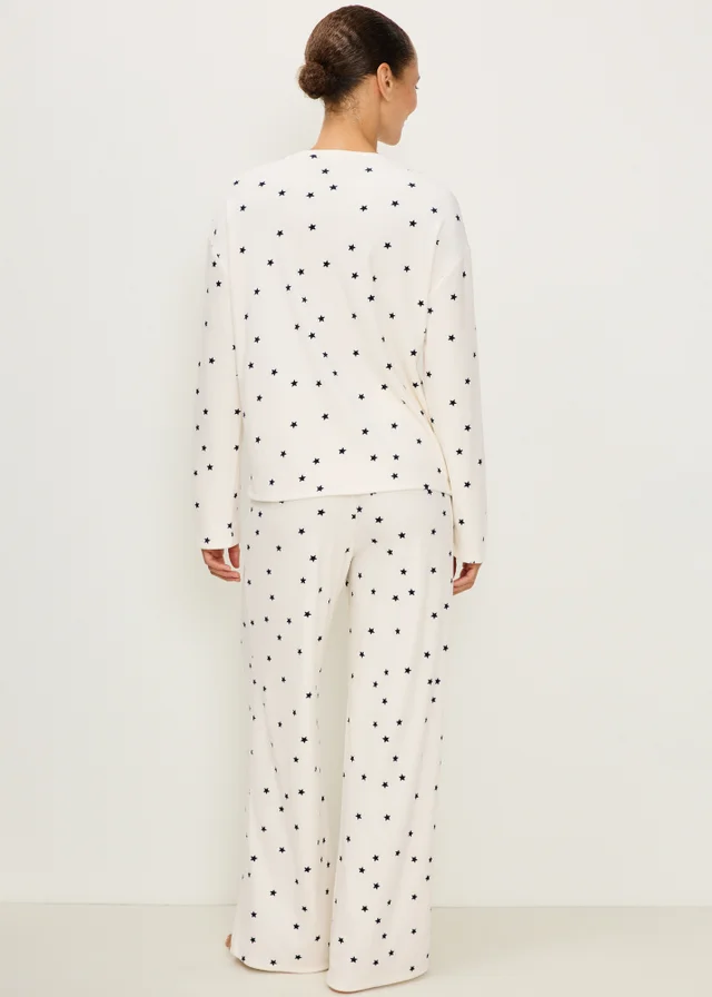 Cream Star Long Sleeve Pyjama Set