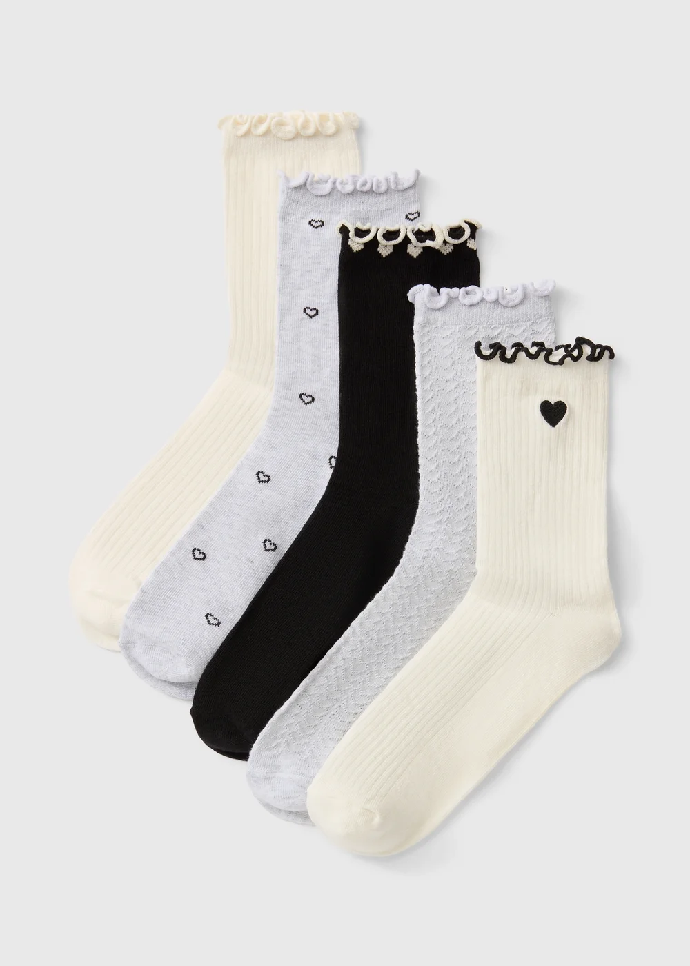 5 Pack Patterned Socks - One Size Image 1