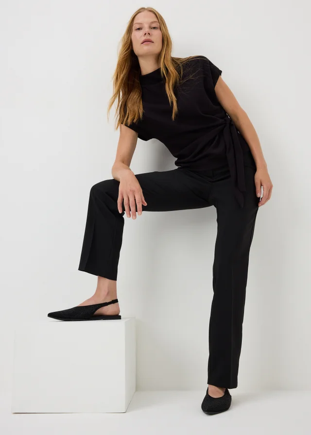 Black Diamanté Slingback Shoes