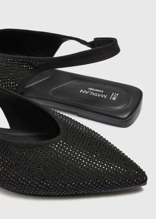 Black Diamanté Slingback Shoes - Size 3 Image 3