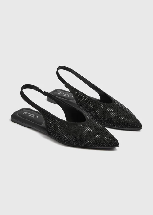 Black Diamanté Slingback Shoes - Size 3 Image 2