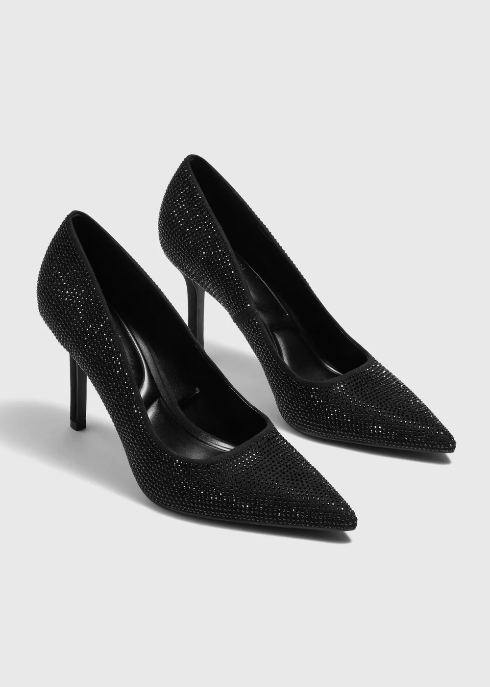 Black Rhinestone Point Court Heels - 3 Image 2