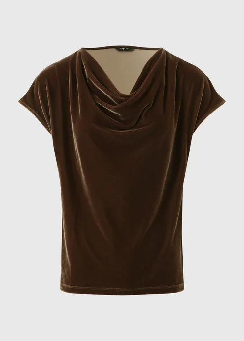 Bronze Velvet Cowl Neck Co Ord Top - 8 Image 5