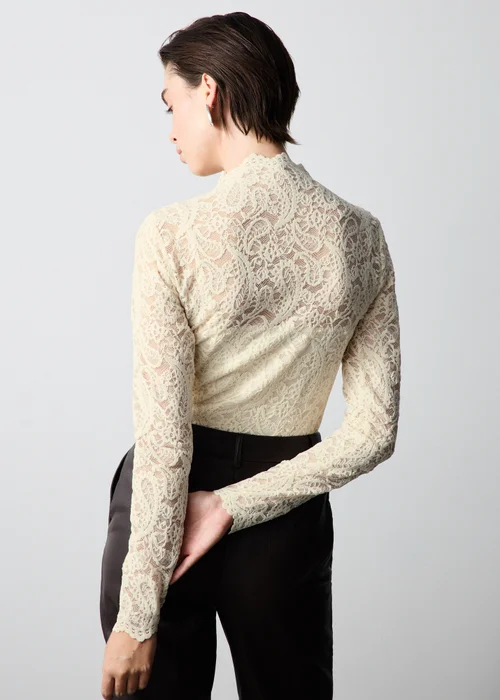 Cream Velvet Lace Top - 8 Image 2