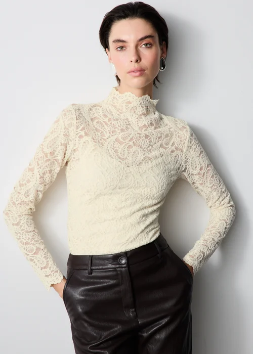Cream Velvet Lace Top - 8 Image 1