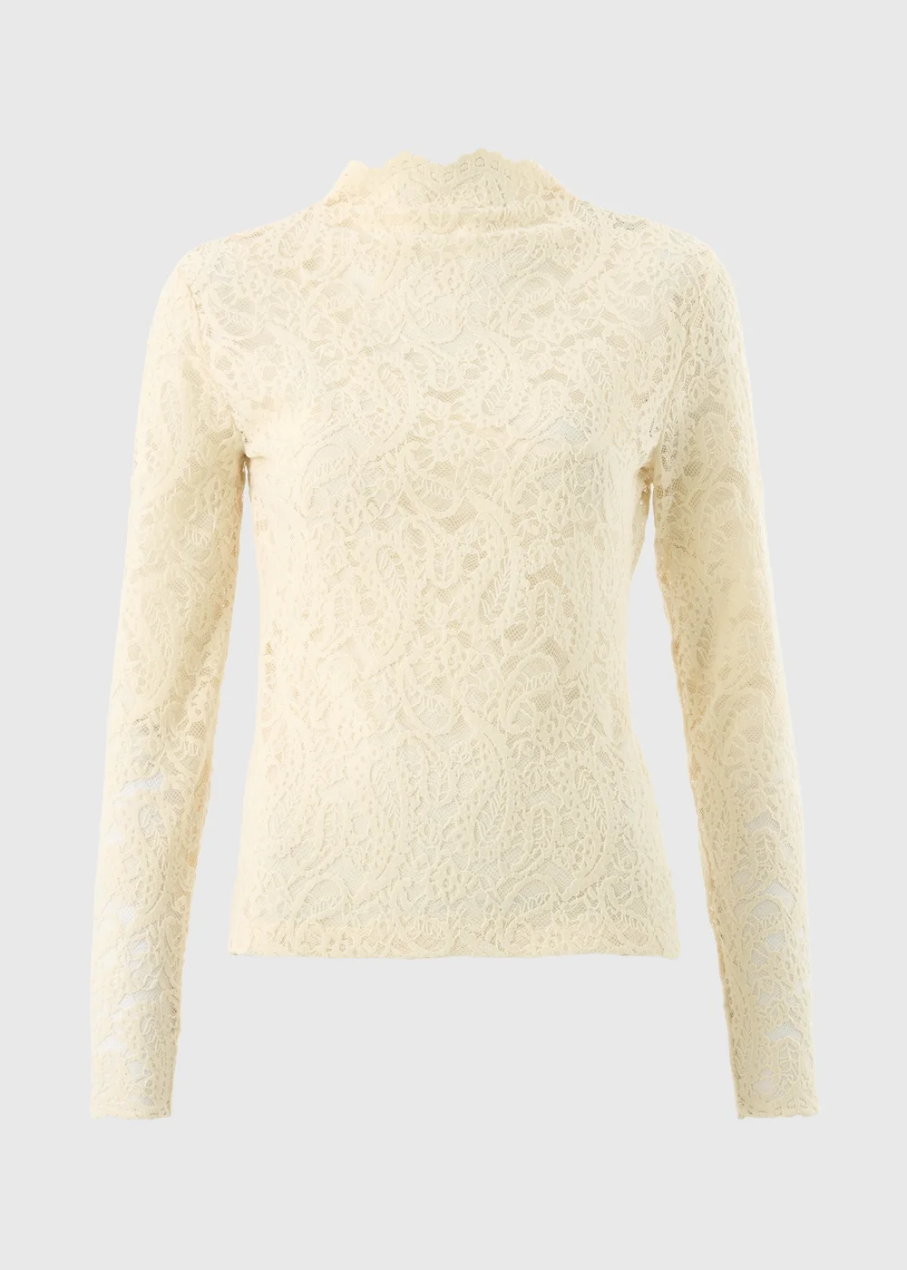Cream Velvet Lace Top - 8 Image 1