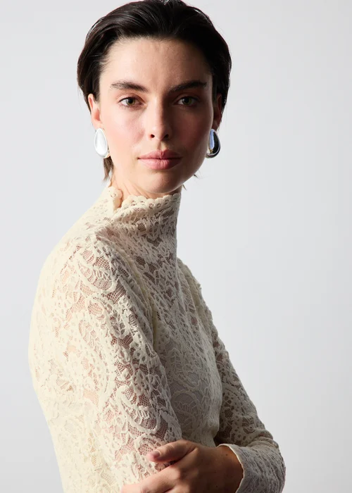 Cream Velvet Lace Top - 8 Image 3