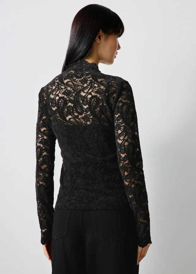 Black Velvet Lace Top