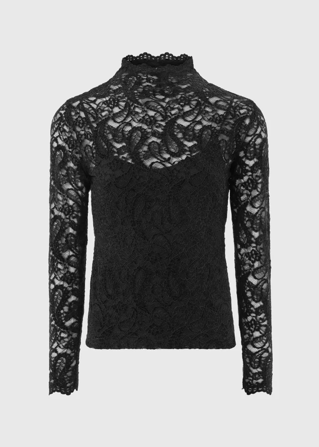 Black Velvet Lace Top