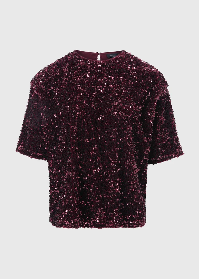 Sequin Short Sleeve Top