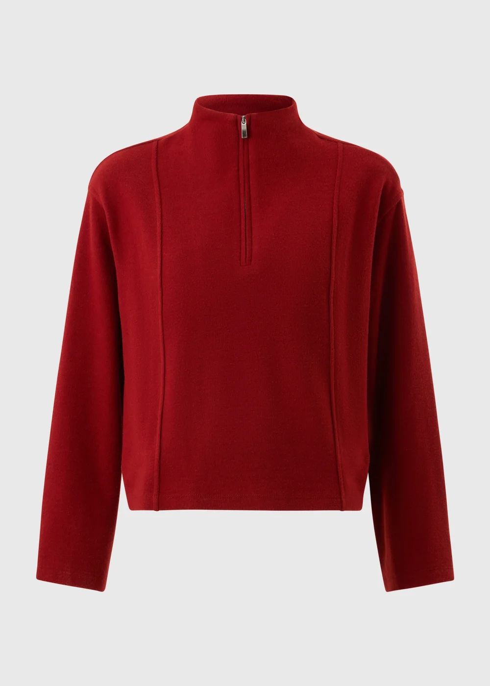 Burnt Red Soft Touch Funnel Neck Sweatshirt - 8 Image 1